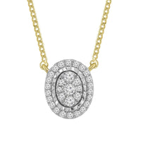 LADIES NECKLACE 0.20CT ROUND DIAMOND 10K YELLOW GOLD