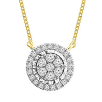 LADIES NECKLACE 0.20CT ROUND DIAMOND 10K YELLOW GOLD