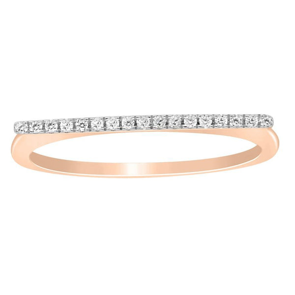 LADIES RING 0.07CT ROUND DIAMOND 10K ROSE GOLD