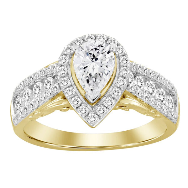 LADIES RING 1.50CT ROUND DIAMOND 14K YELLOW GOLD (SI QUALITY)