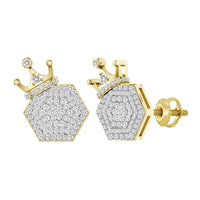 LADIES EARRINGS 0.25CT ROUND DIAMOND 10K YELLOW GOLD