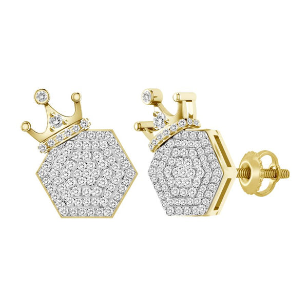 LADIES EARRINGS 0.25CT ROUND DIAMOND 10K YELLOW GOLD