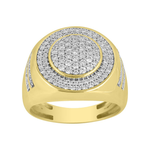 MEN'S RING 1.00CT ROUND DIAMOND 10K YELLOW GOLD