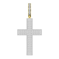 MEN'S PENDANT 2.00CT ROUND/BAGUETTE DIAMOND 10K YELLOW GOLD