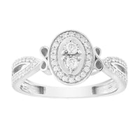 LADIES RING 0.25CT ROUND DIAMOND 10K WHITE GOLD