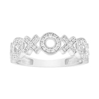 LADIES BAND 0.25CT ROUND DIAMOND 10K WHITE GOLD