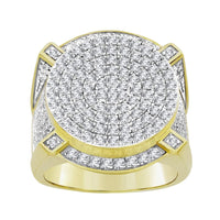 MEN'S RING 2.50CT ROUND DIAMOND 10K YELLOW GOLD