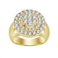 MEN'S RING 2.25CT ROUND DIAMOND 10K YELLOW GOLD