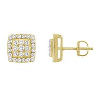 LADIES EARRINGS 1.00CT ROUND DIAMOND 10K YELLOW GOLD