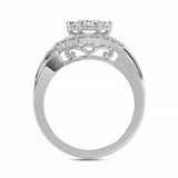 LADIES RING 1.00CT ROUND DIAMOND 10K WHITE GOLD