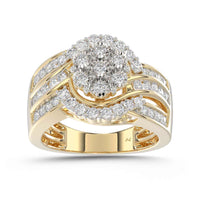 LADIES RING 1.00CT ROUND DIAMOND 10K YELLOW GOLD