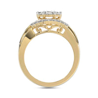 LADIES RING 1.00CT ROUND DIAMOND 10K YELLOW GOLD