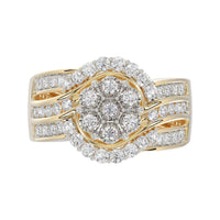 LADIES RING 1.00CT ROUND DIAMOND 10K YELLOW GOLD