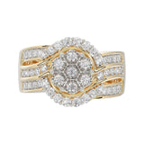 LADIES RING 1.00CT ROUND DIAMOND 10K YELLOW GOLD