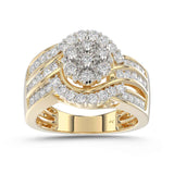 LADIES RING 1.00CT ROUND DIAMOND 10K YELLOW GOLD