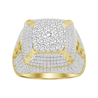 MEN'S RING 2.00CT ROUND DIAMOND 10K YELLOW GOLD