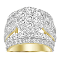 LADIES RING 5.00CT ROUND DIAMOND 10K YELLOW GOLD