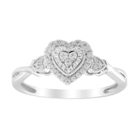 LADIES RING 0.15CT ROUND DIAMOND 10K WHITE GOLD