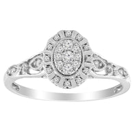 LADIES RING 0.20CT ROUND DIAMOND 10K WHITE GOLD