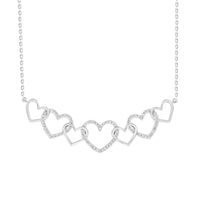 LADIES NECKLACE 0.25CT ROUND DIAMOND 10K WHITE GOLD
