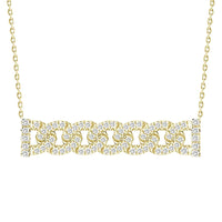 LADIES NECKLACE 0.25CT ROUND DIAMOND 14K YELLOW GOLD