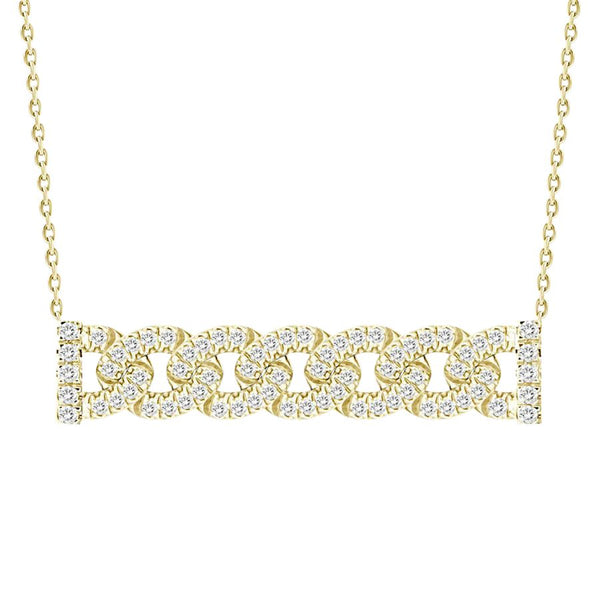 LADIES NECKLACE 0.25CT ROUND DIAMOND 14K YELLOW GOLD