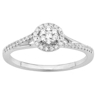 LADIES RING 0.20CT ROUND DIAMOND 10K WHITE GOLD