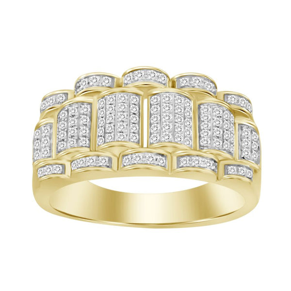 MEN'S RING 0.50CT ROUND DIAMOND 10K YELLOW GOLD