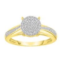 LADIES RING 0.25CT ROUND DIAMOND 10K YELLOW GOLD