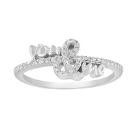 LADIES RING 0.15CT ROUND DIAMOND 10K WHITE GOLD