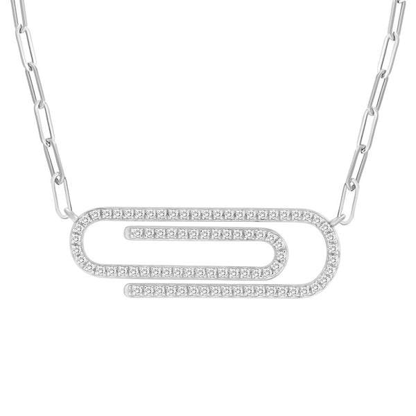 LADIES NECKLACE 0.25CT ROUND DIAMOND 10K WHITE GOLD
