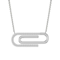 LADIES NECKLACE 0.25CT ROUND DIAMOND 10K WHITE GOLD