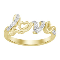 LADIES RING 0.10CT ROUND DIAMOND 10K YELLOW GOLD