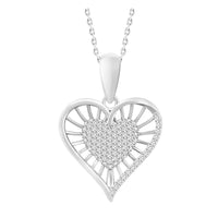 LADIES PENDANT 0.15CT ROUND DIAMOND 10K WHITE GOLD