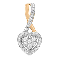 LADIES PENDANT WITH CHAIN 0.20CT ROUND DIAMOND 10K ROSE GOLD