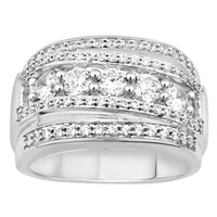 MEN'S BAND 2.00CT ROUND DIAMOND 10K WHITE GOLD