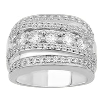 MEN'S BAND 3.00CT ROUND DIAMOND 10K WHITE GOLD