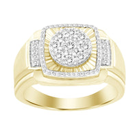 MEN'S RING 0.50CT ROUND DIAMOND 10K YELLOW GOLD