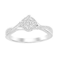 LADIES RING 0.20CT ROUND DIAMOND 10K WHITE GOLD