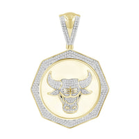 MEN'S CHARM 1.00CT ROUND DIAMOND 10K YELLOW GOLD