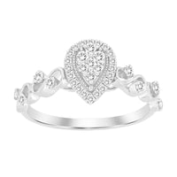 LADIES RING 0.25CT ROUND DIAMOND 14K WHITE GOLD