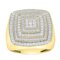 MEN'S RING 1.00CT ROUND DIAMOND 14K YELLOW GOLD