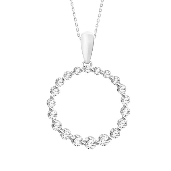 LADIES PENDANT 0.25CT ROUND DIAMOND 14K WHITE GOLD