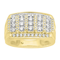 MEN'S BAND 1.00CT ROUND DIAMOND 10K YELLOW GOLD