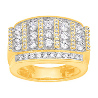 MEN'S BAND 2.00CT ROUND DIAMOND 10K YELLOW GOLD
