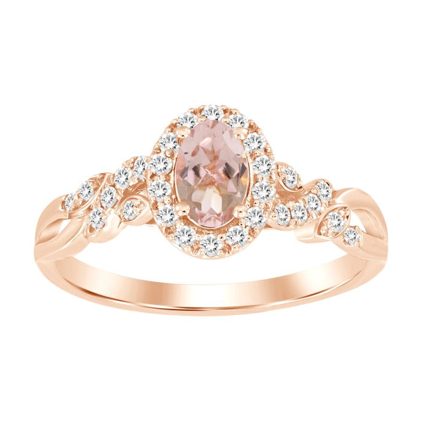 LADIES RING 0.60CT ROUND/OVAL DIAMOND 10K ROSE GOLD