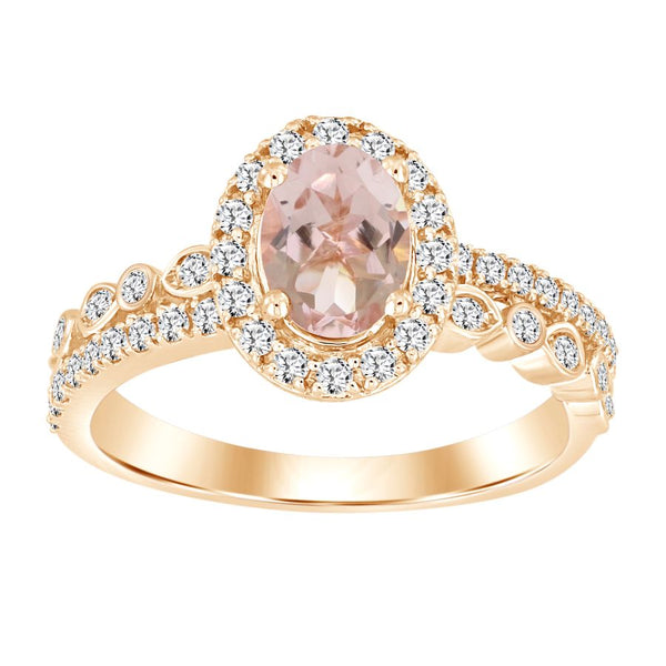 LADIES RING 1.25CT ROUND/OVAL  DIAMOND 10K ROSE GOLD