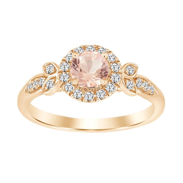 LADIES RING 0.70CT ROUND DIAMOND 10K ROSE GOLD