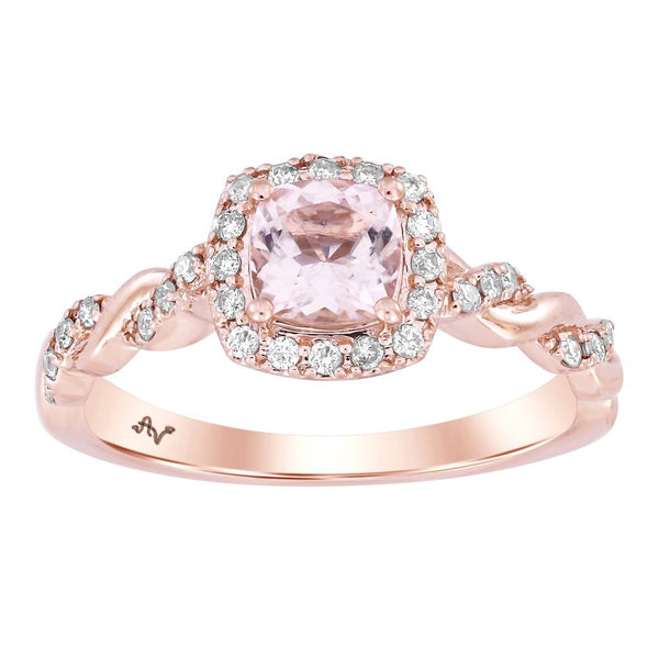 LADIES RING 0.75CT ROUND DIAMOND 10K ROSE GOLD