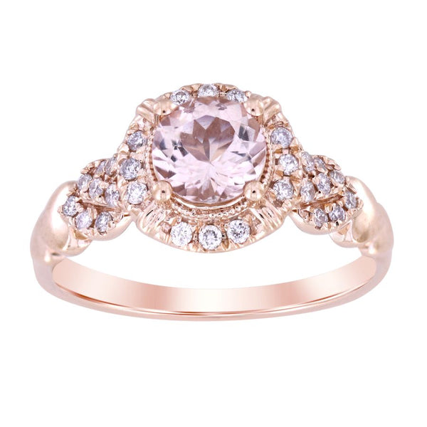 LADIES RING 1.00CT ROUND DIAMOND 10K ROSE GOLD